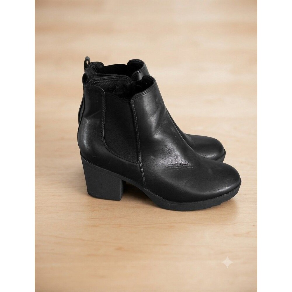 Refresh Club-01 Women's Elastic Panel Slip On Chunky Heel Ankle Booties, 10